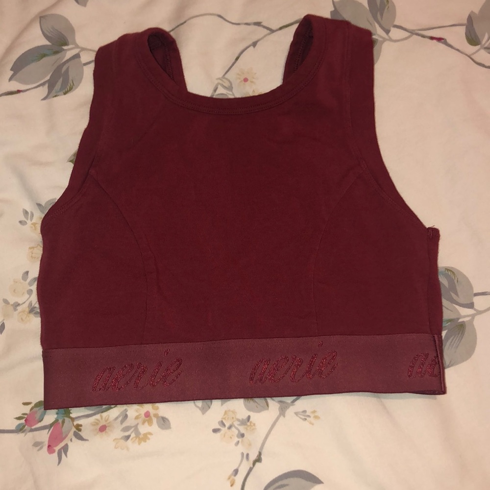 Maroon Aerie sports bra